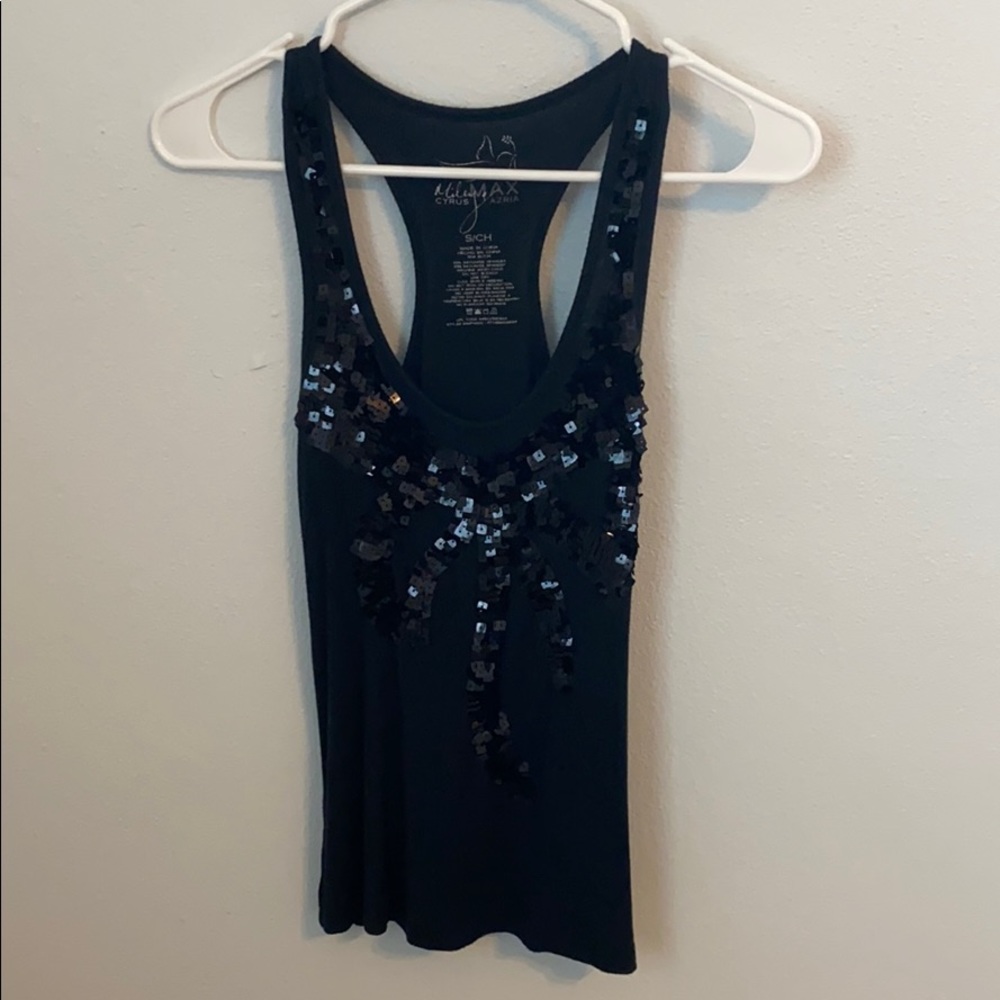 Black sequined tank